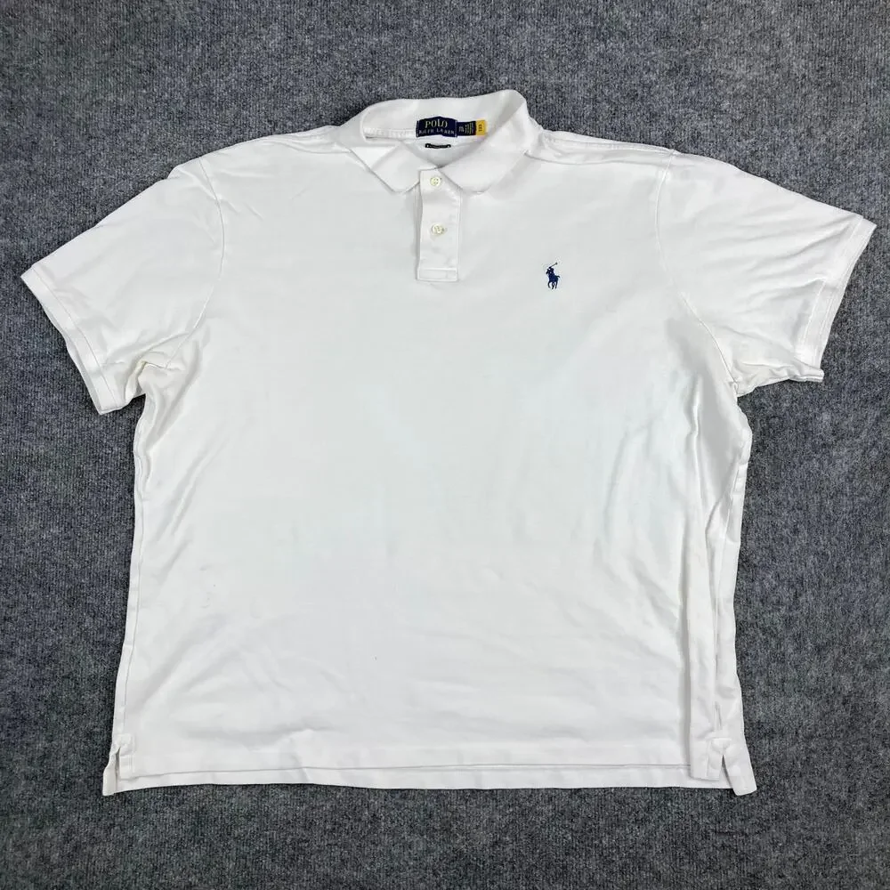 Polo Ralph Lauren Polo Mens XXL White Classic Fit Short Sleeve Embroidered
